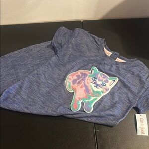 Cat & Jack Blue Kids dress with Colorful Cat Design